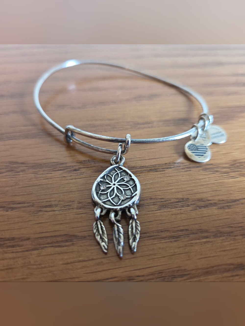 Alex and Ani Dreamcatcher Bangle Silver Expandable Bracelet